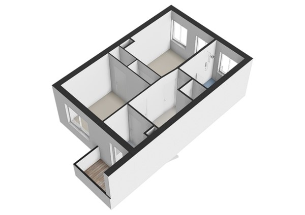 Plattegrond - Röellstraat 20, 2613 WE Delft - Roe¨llstraat 20_1e verdieping_3D.jpg
